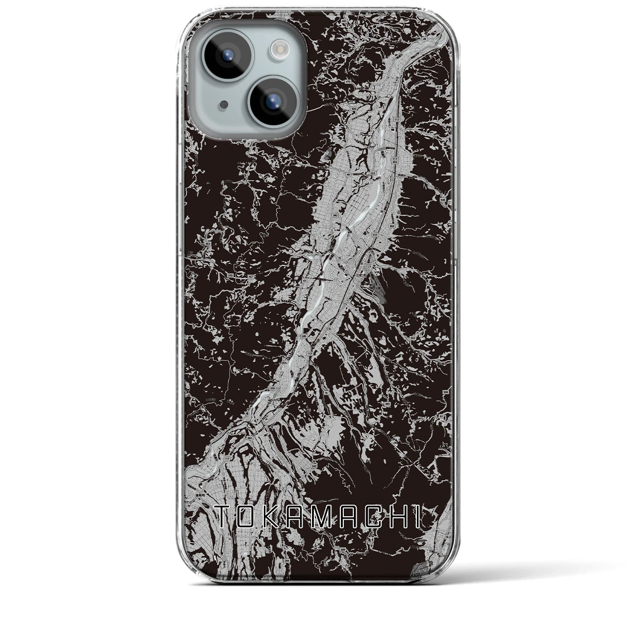 【十日町(新潟県)】地図柄iPhoneケース(クリアタイプ)