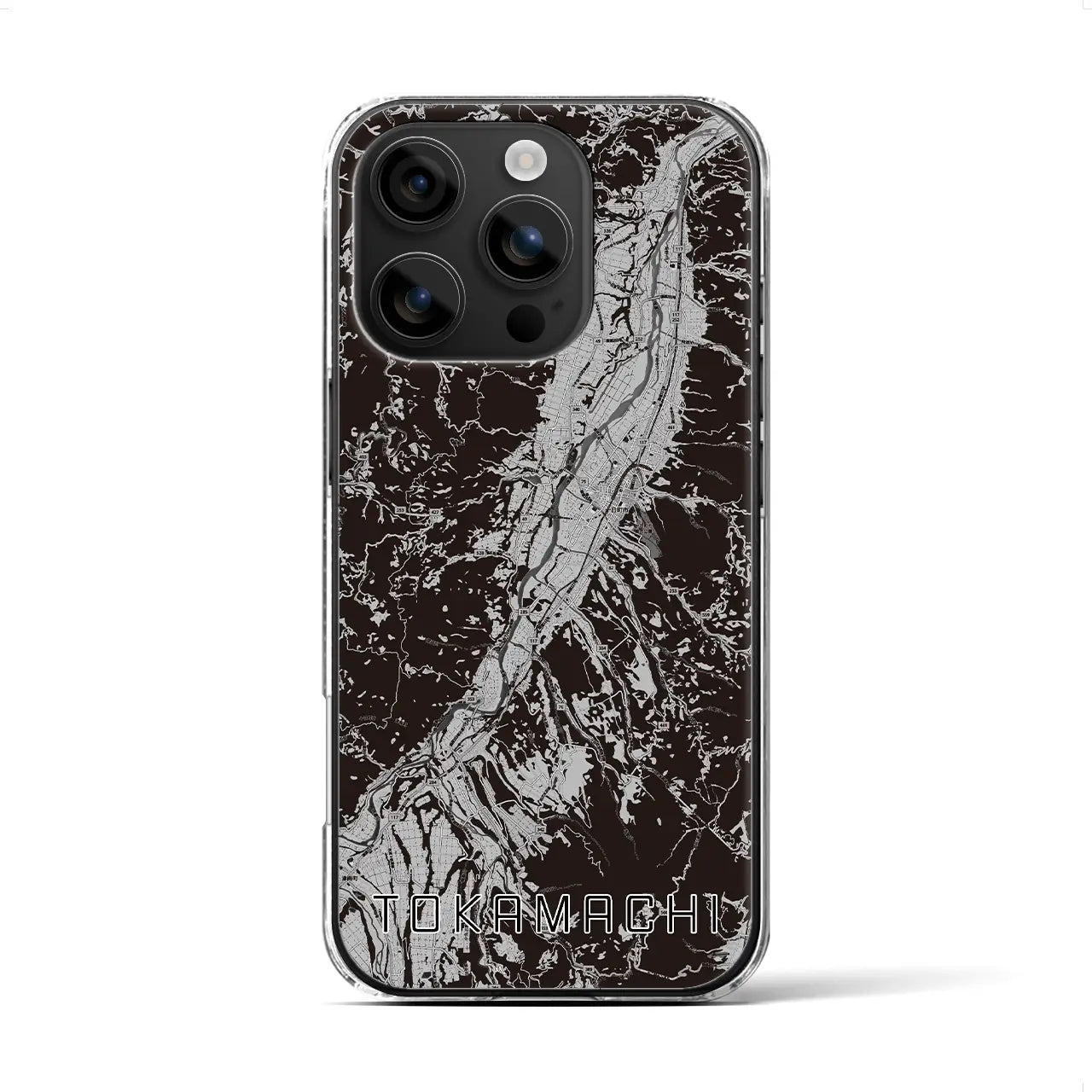 【十日町(新潟県)】地図柄iPhoneケース(クリアタイプ)