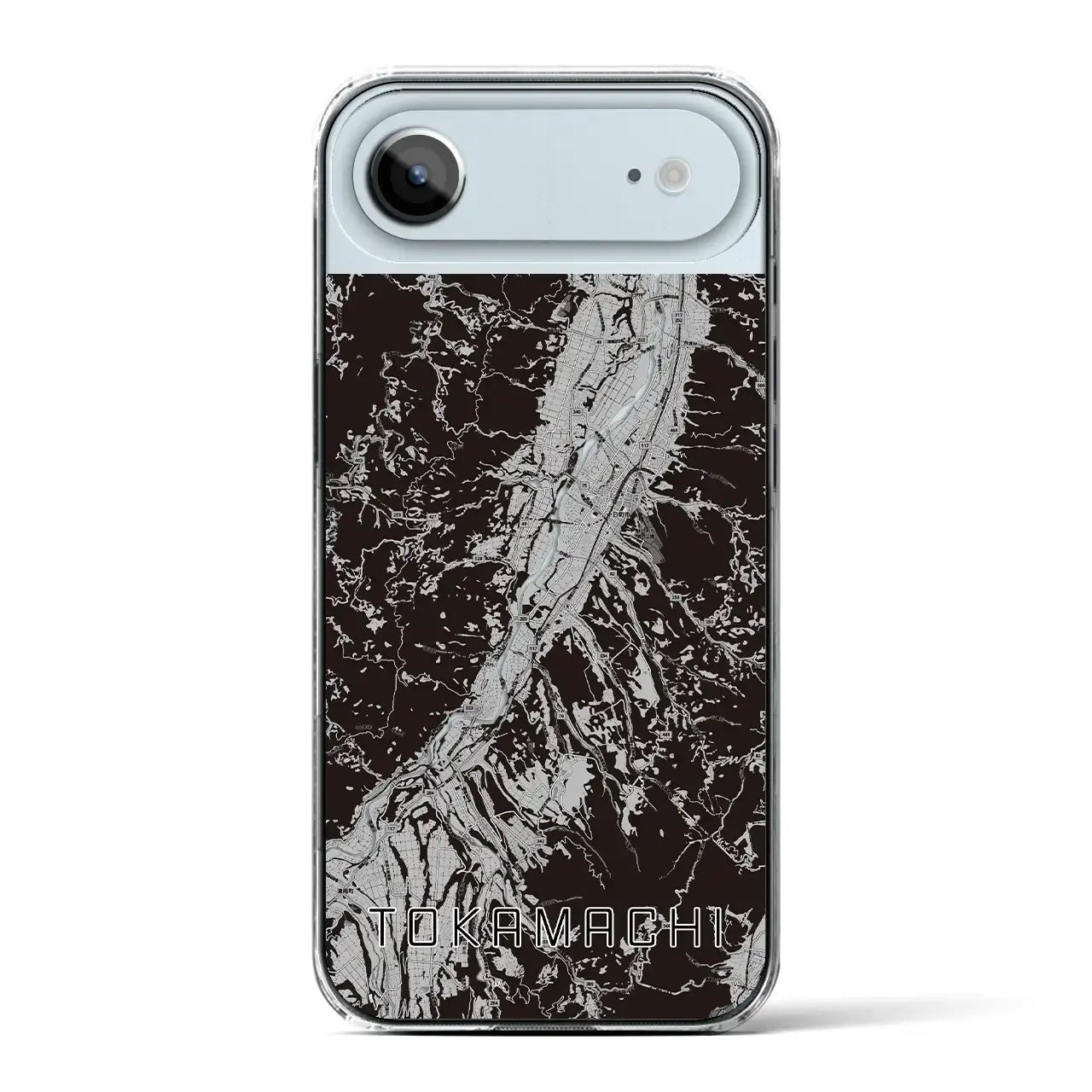 【十日町(新潟県)】地図柄iPhoneケース(クリアタイプ)モノトーン・iPhone 17 Pro Max 用