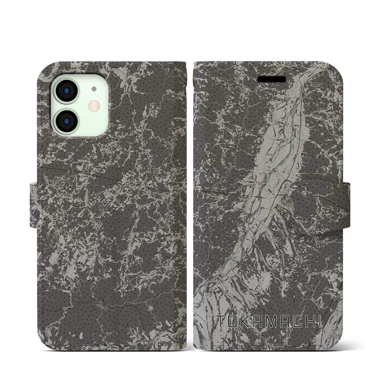 【十日町(新潟県)】地図柄iPhoneケース(手帳タイプ)