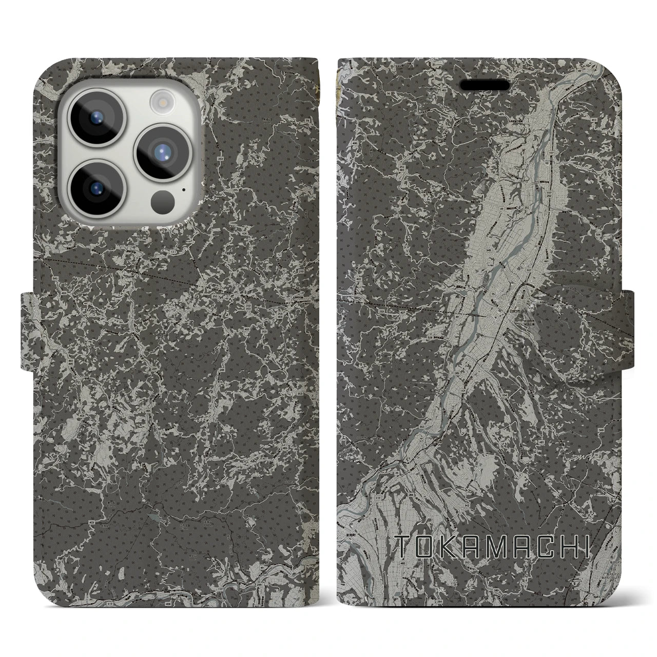 【十日町(新潟県)】地図柄iPhoneケース(手帳タイプ)