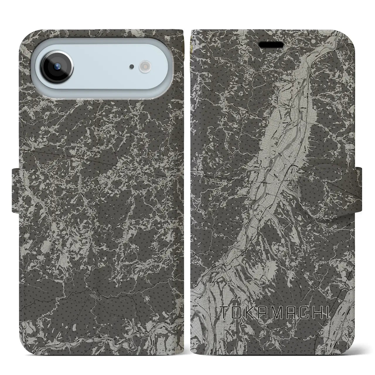 【十日町(新潟県)】地図柄iPhoneケース(手帳タイプ)