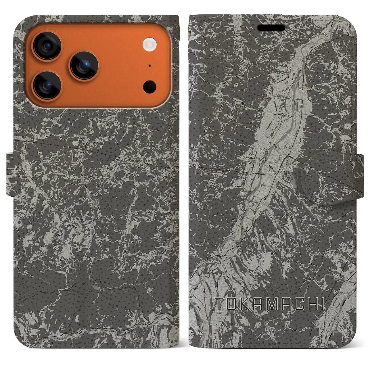 【十日町(新潟県)】地図柄iPhoneケース(手帳タイプ)