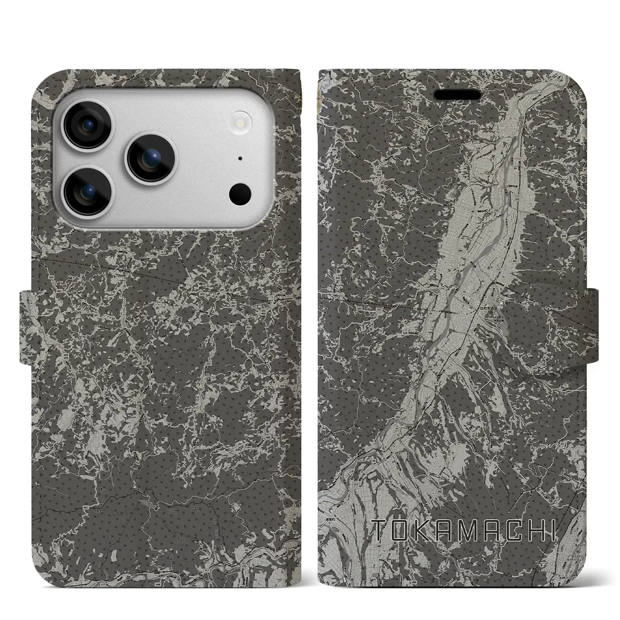 【十日町(新潟県)】地図柄iPhoneケース(手帳タイプ)