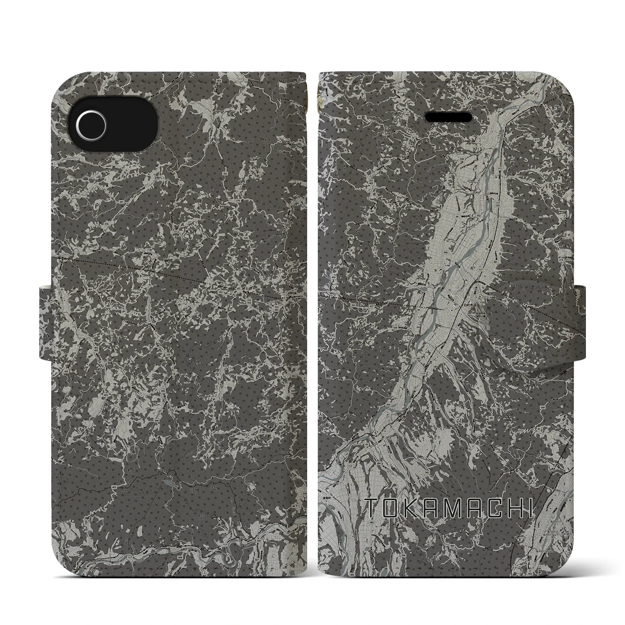 【十日町(新潟県)】地図柄iPhoneケース(手帳タイプ)