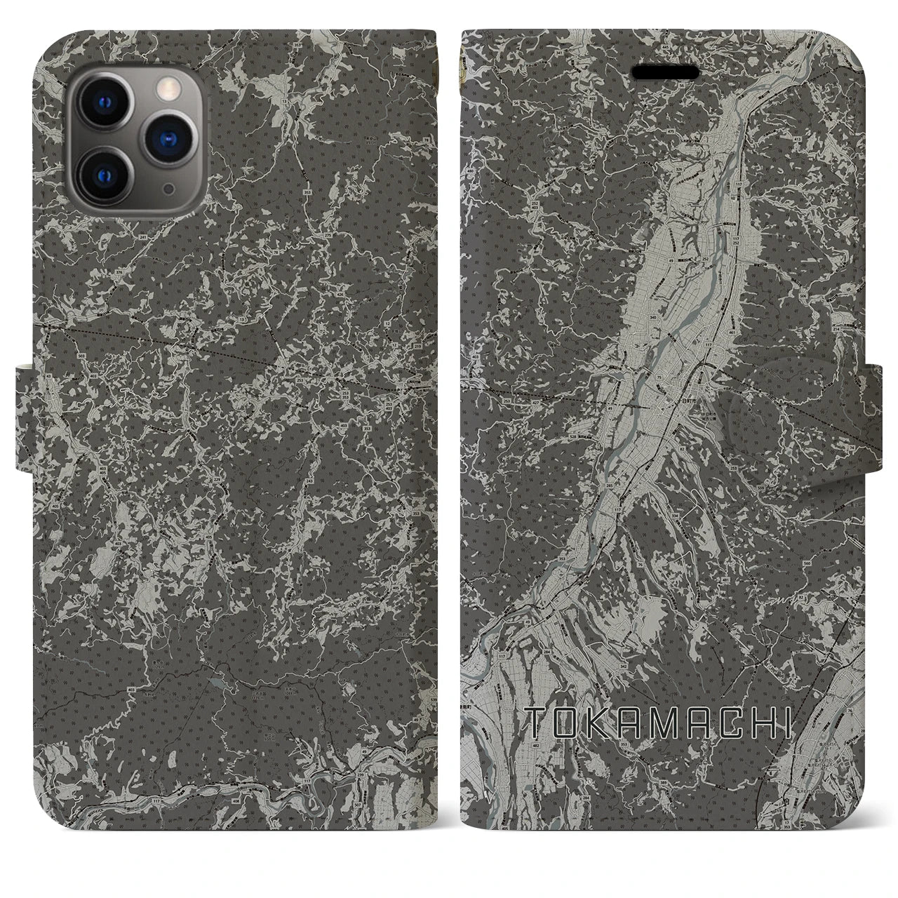 【十日町(新潟県)】地図柄iPhoneケース(手帳タイプ)