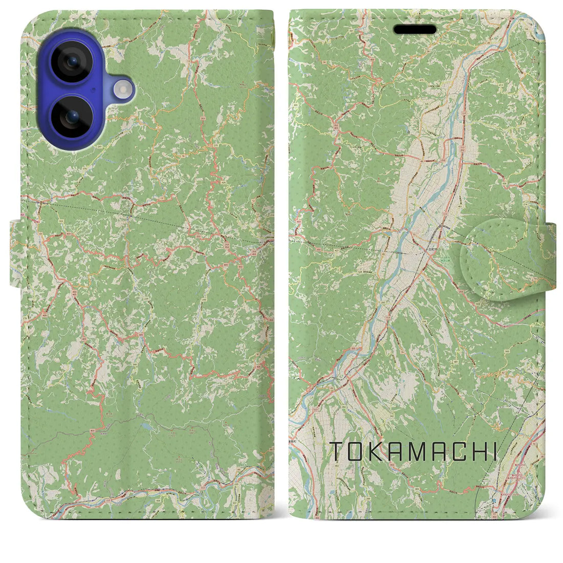 【十日町(新潟県)】地図柄iPhoneケース(手帳タイプ)ナチュラル・iPhone 16 Pro Max 用