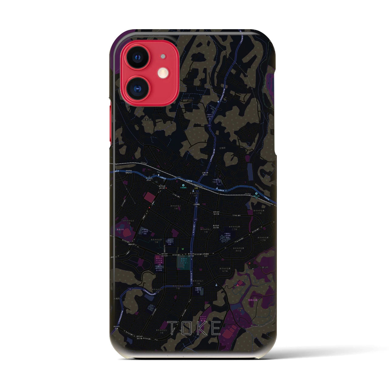 【土気(千葉県)】地図柄iPhoneケース(バックカバータイプ)