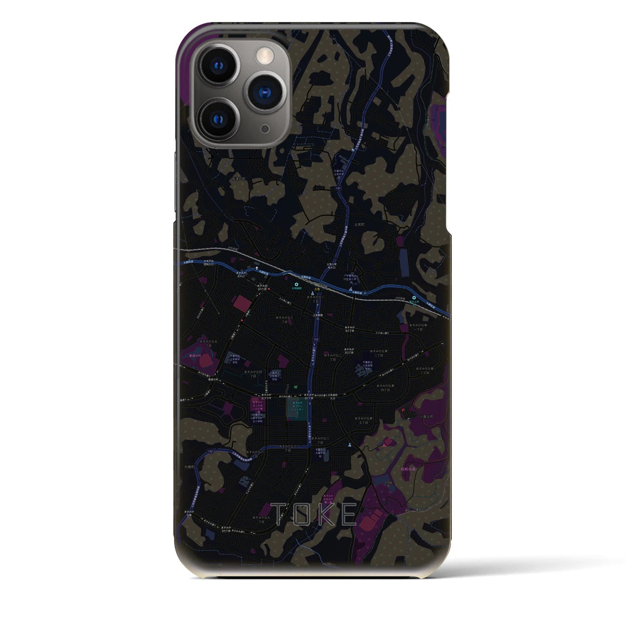 【土気(千葉県)】地図柄iPhoneケース(バックカバータイプ)
