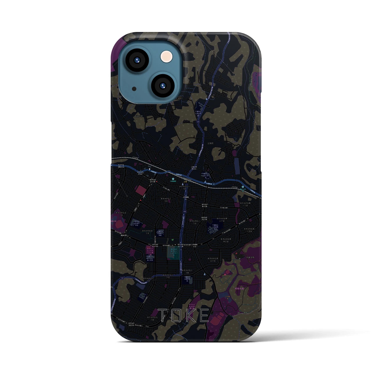 【土気(千葉県)】地図柄iPhoneケース(バックカバータイプ)