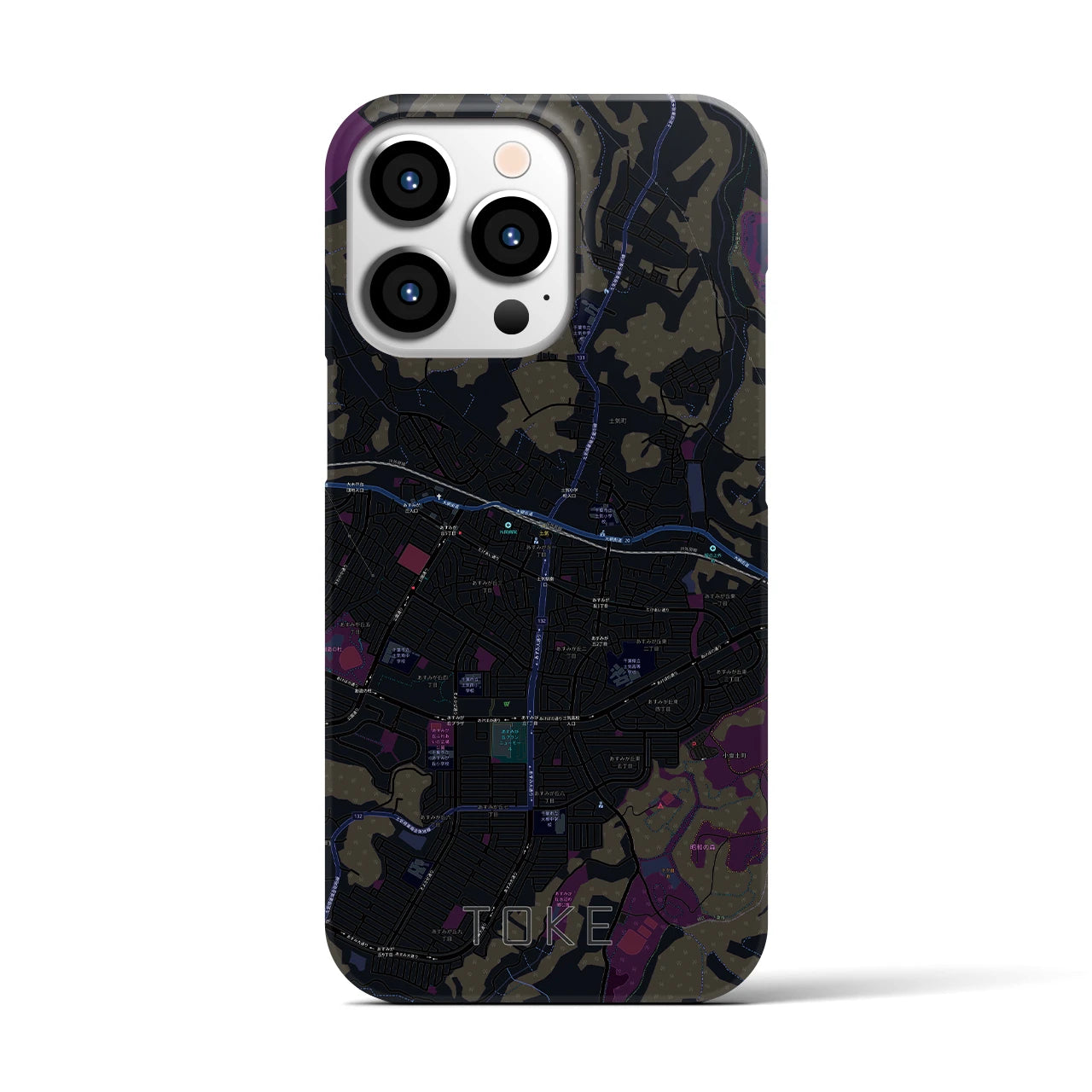 【土気(千葉県)】地図柄iPhoneケース(バックカバータイプ)
