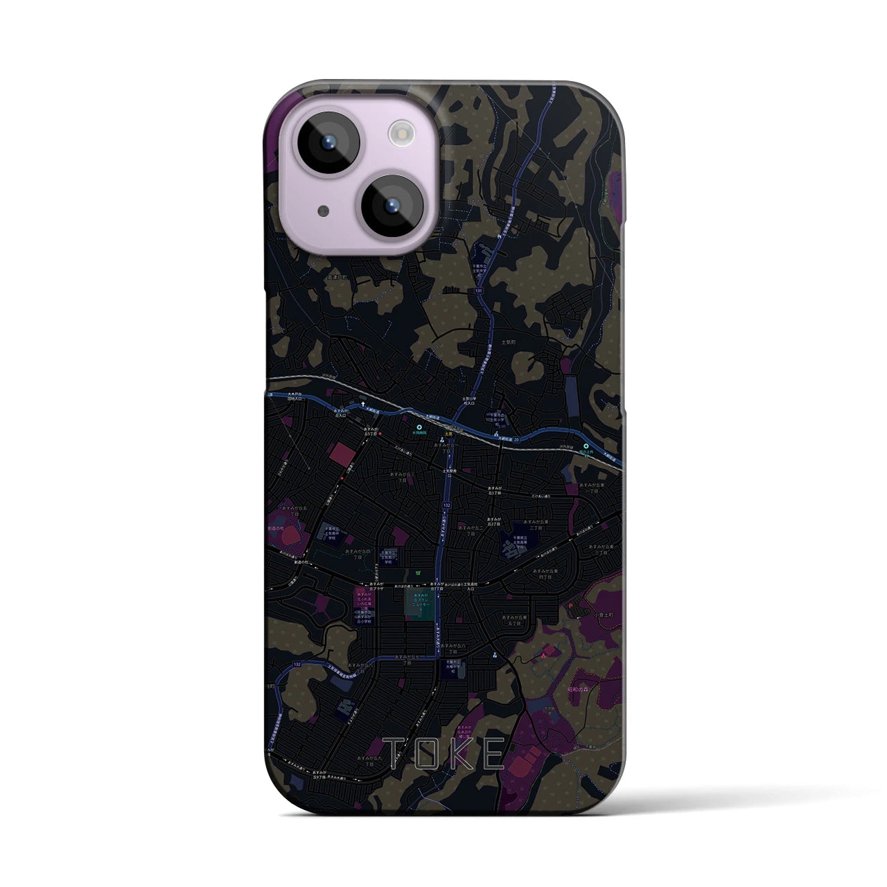 【土気(千葉県)】地図柄iPhoneケース(バックカバータイプ)