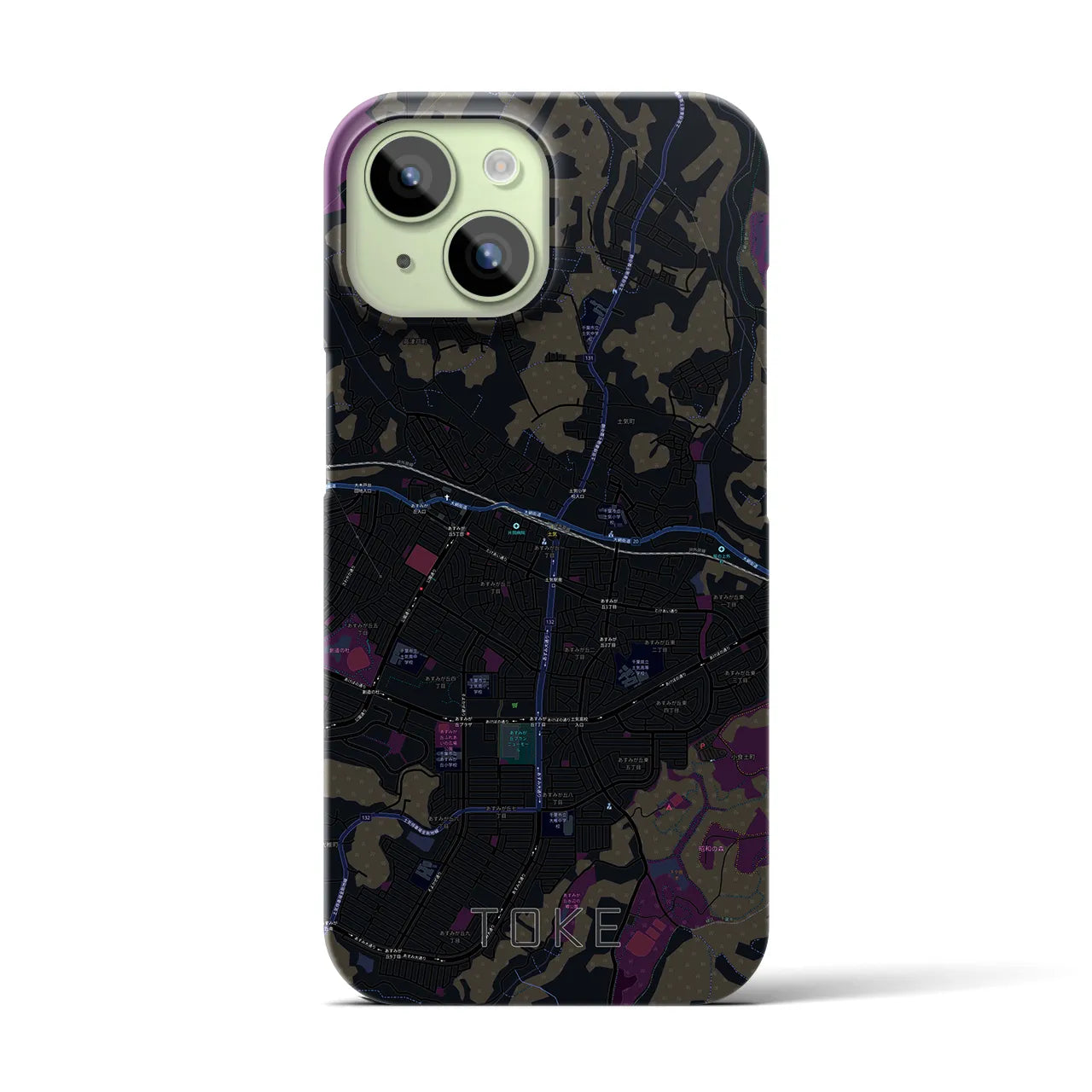 【土気(千葉県)】地図柄iPhoneケース(バックカバータイプ)