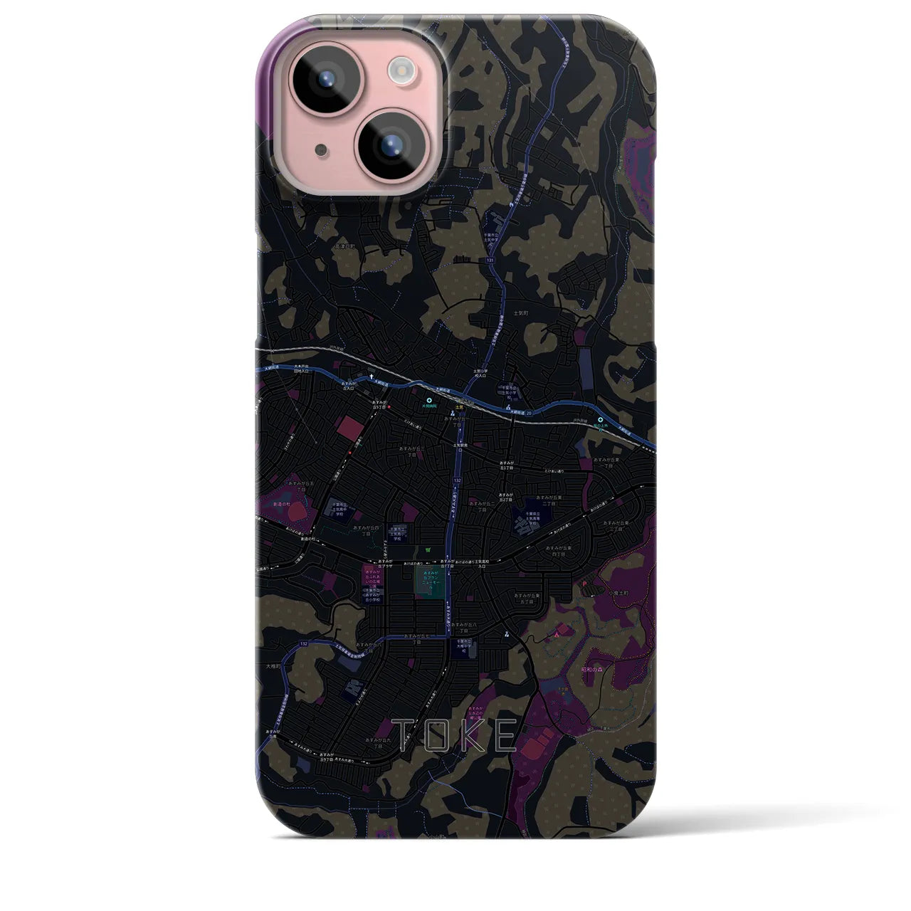 【土気(千葉県)】地図柄iPhoneケース(バックカバータイプ)