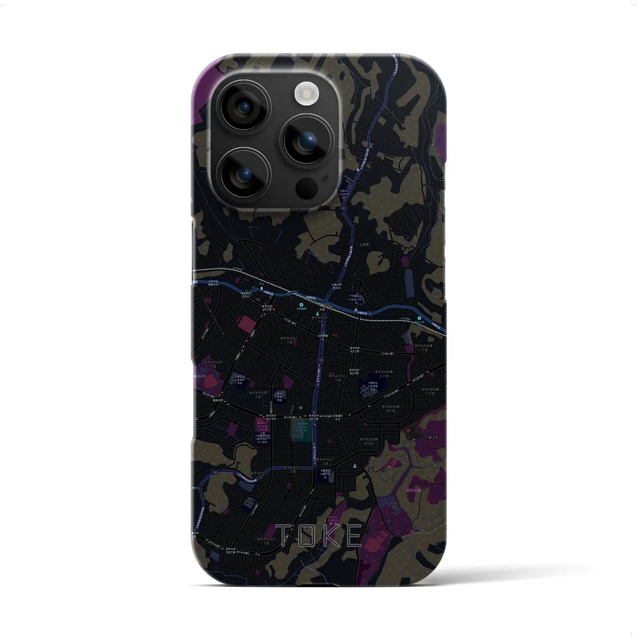 【土気(千葉県)】地図柄iPhoneケース(バックカバータイプ)