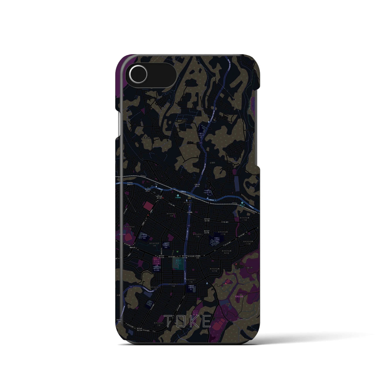 【土気(千葉県)】地図柄iPhoneケース(バックカバータイプ)