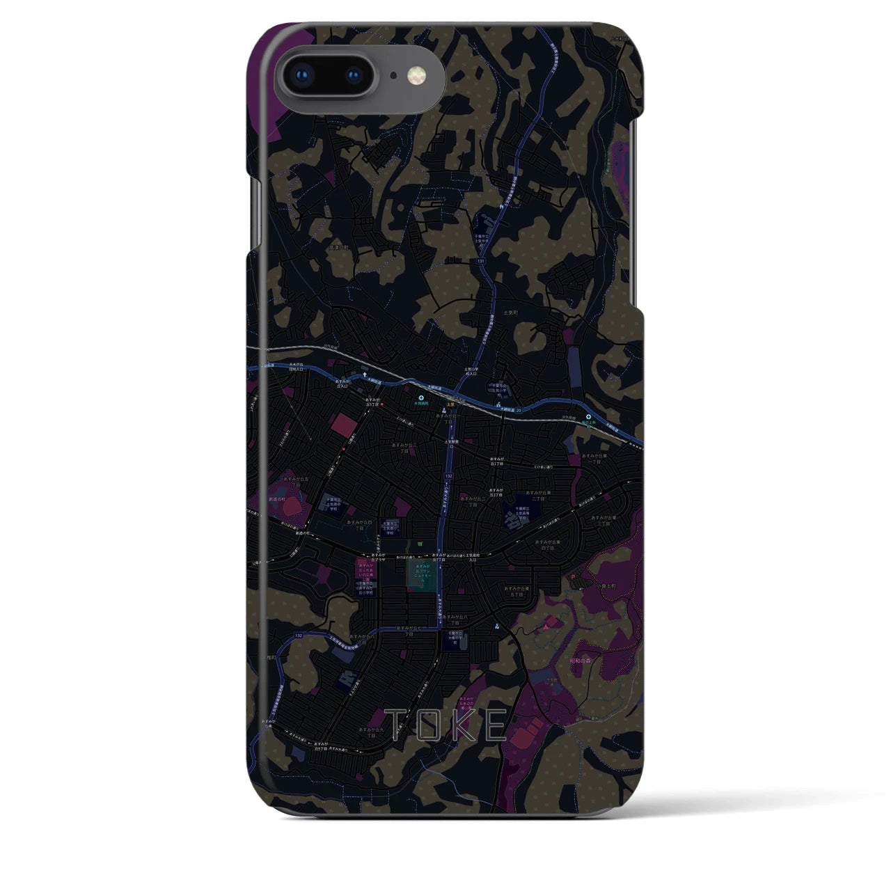 【土気(千葉県)】地図柄iPhoneケース(バックカバータイプ)