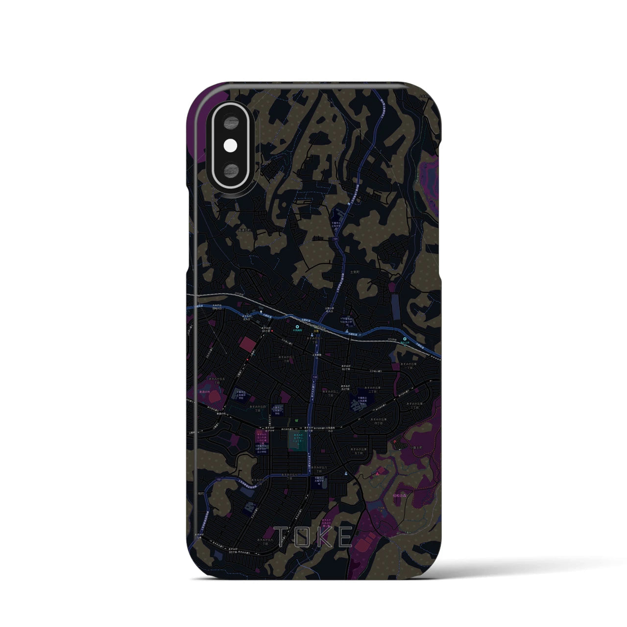【土気(千葉県)】地図柄iPhoneケース(バックカバータイプ)
