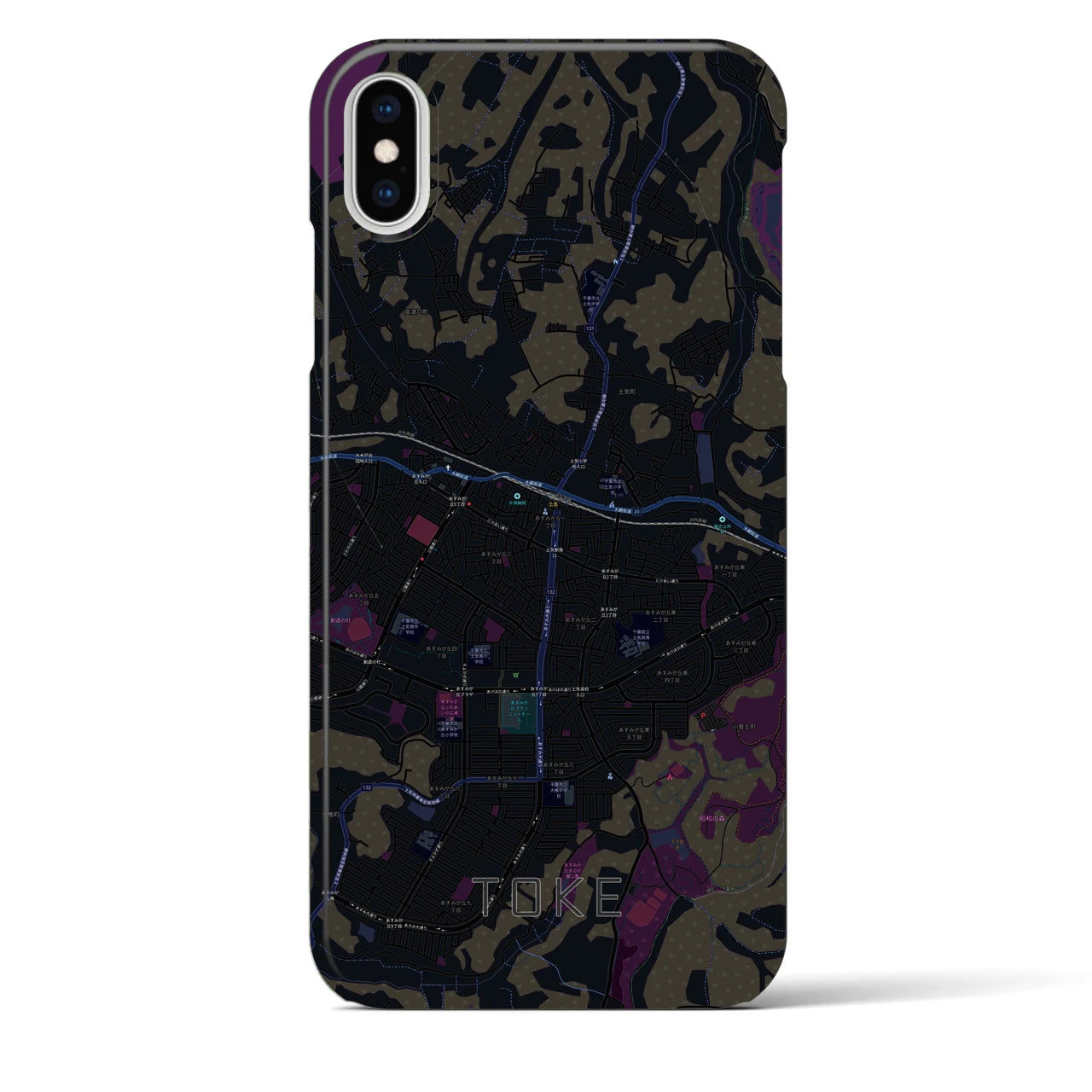 【土気(千葉県)】地図柄iPhoneケース(バックカバータイプ)