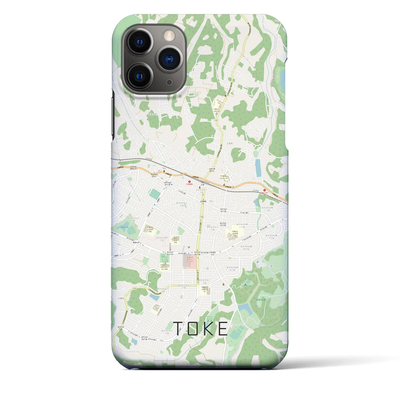 【土気(千葉県)】地図柄iPhoneケース(バックカバータイプ)