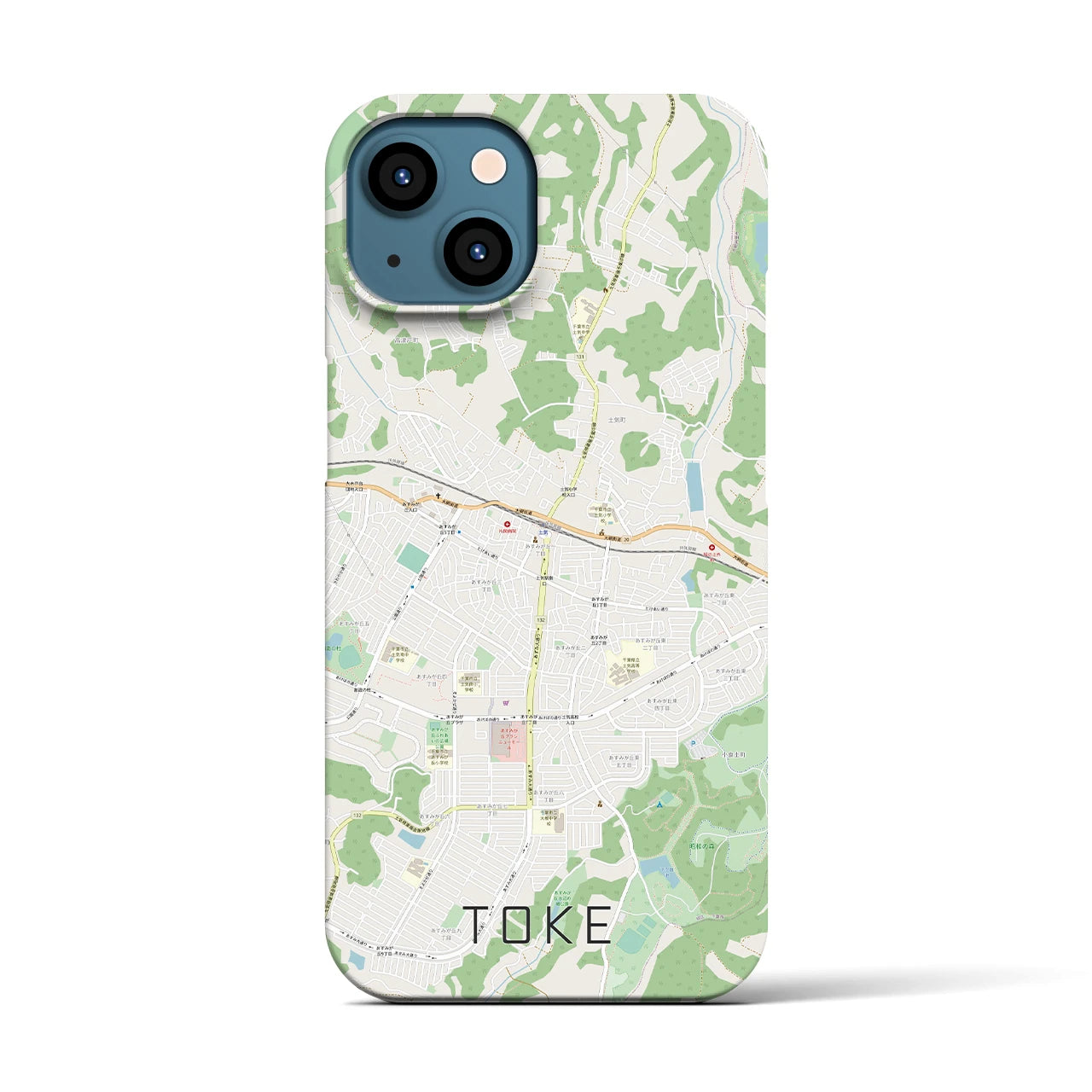 【土気(千葉県)】地図柄iPhoneケース(バックカバータイプ)