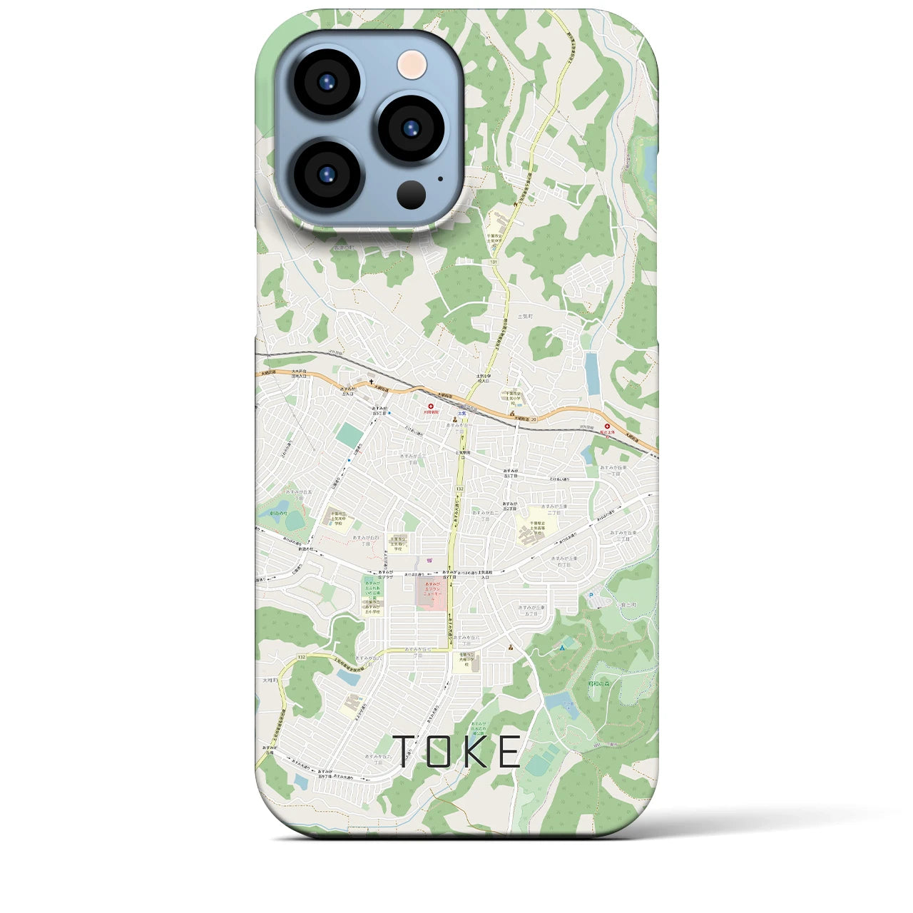 【土気(千葉県)】地図柄iPhoneケース(バックカバータイプ)