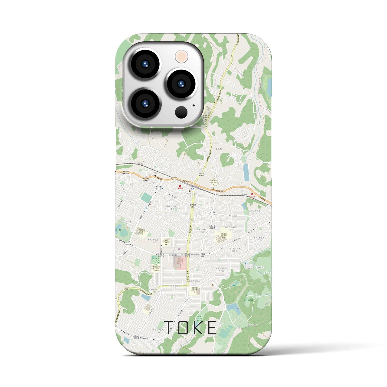【土気(千葉県)】地図柄iPhoneケース(バックカバータイプ)