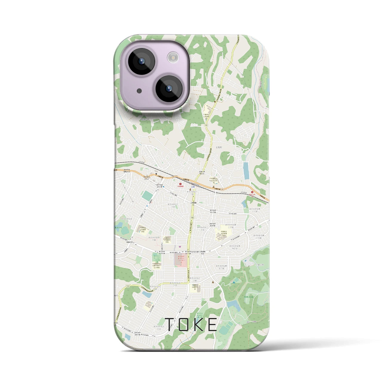 【土気(千葉県)】地図柄iPhoneケース(バックカバータイプ)