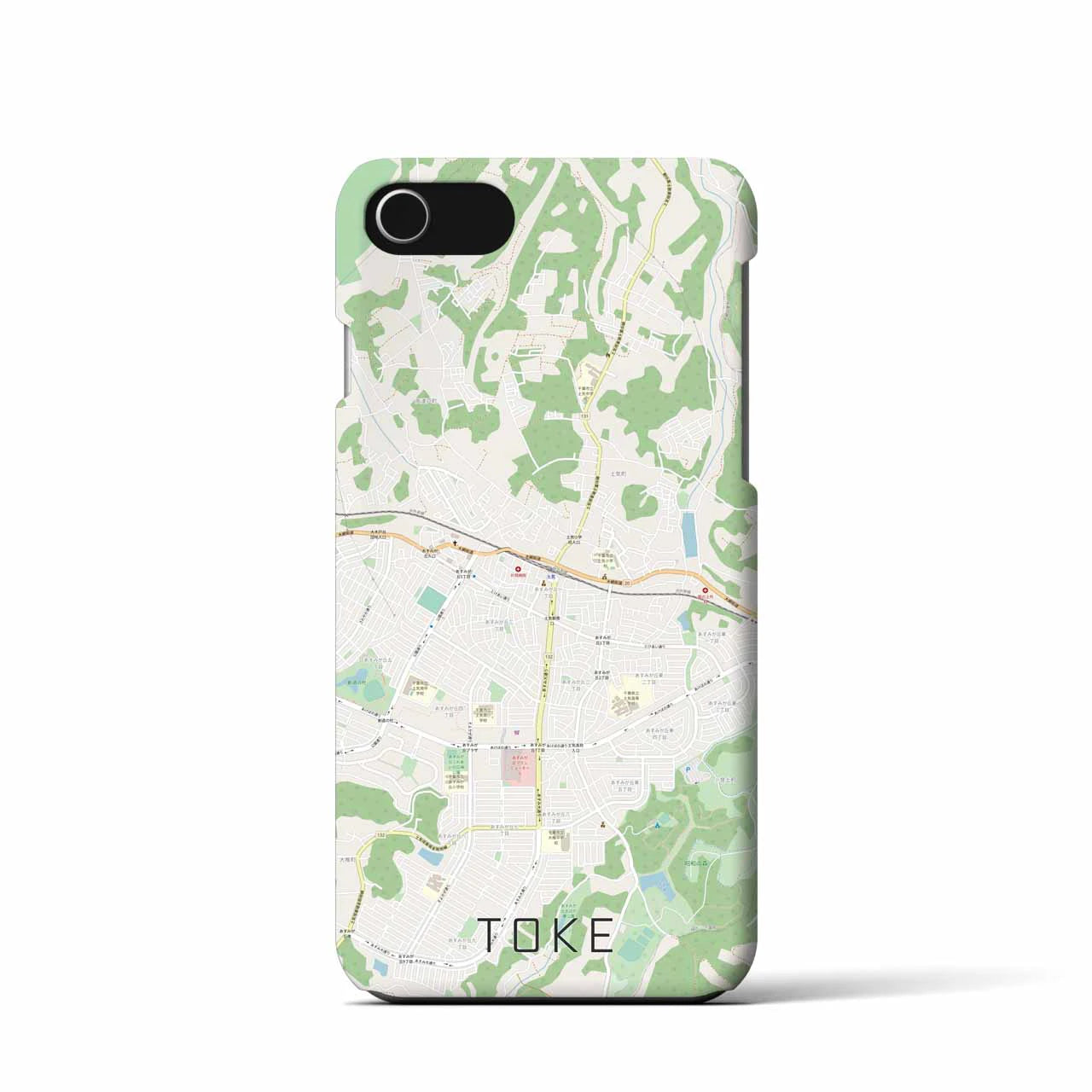 【土気(千葉県)】地図柄iPhoneケース(バックカバータイプ)