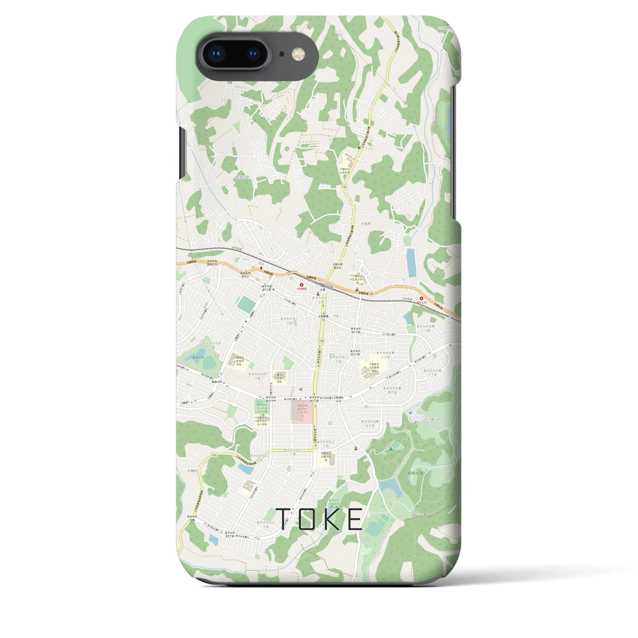 【土気(千葉県)】地図柄iPhoneケース(バックカバータイプ)