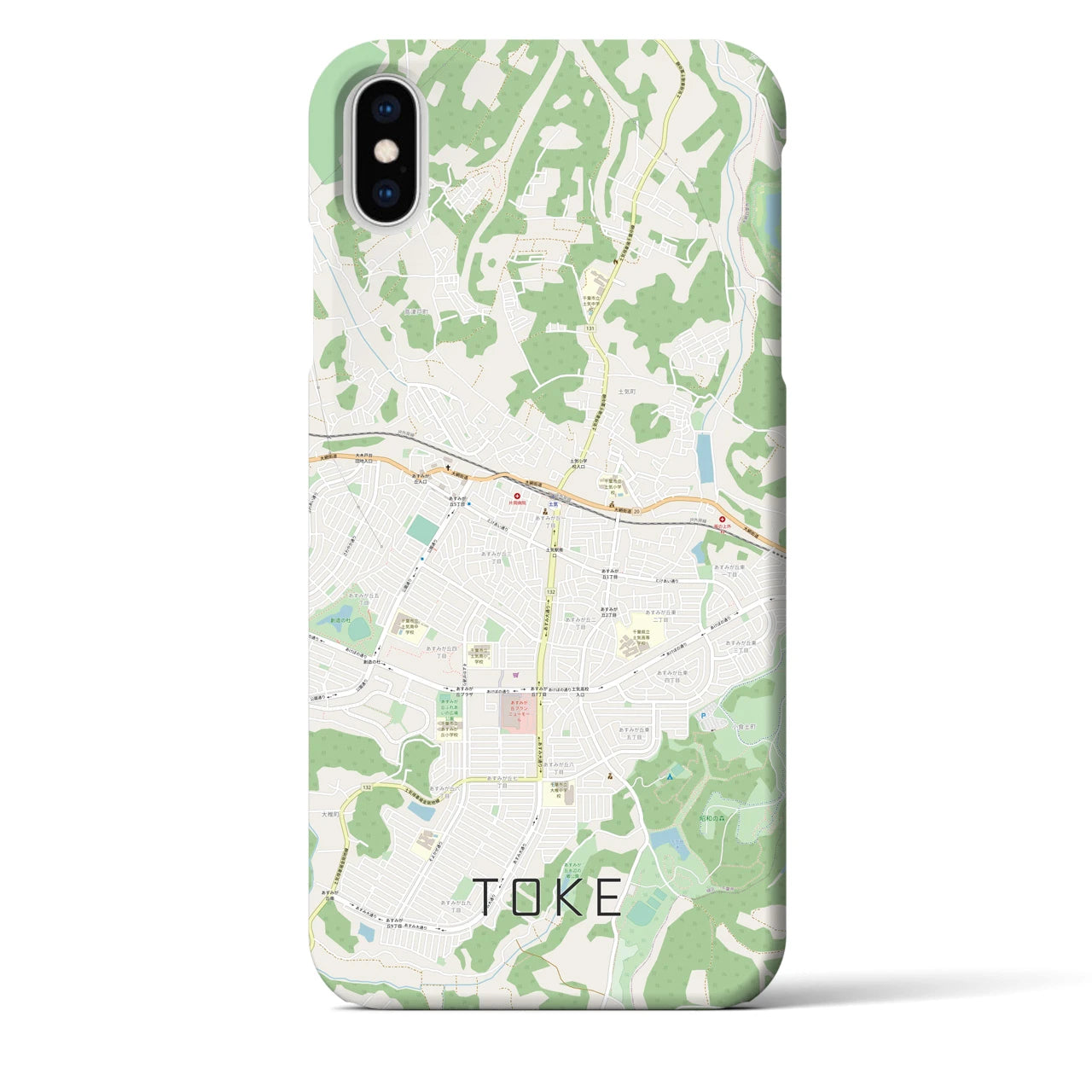 【土気(千葉県)】地図柄iPhoneケース(バックカバータイプ)