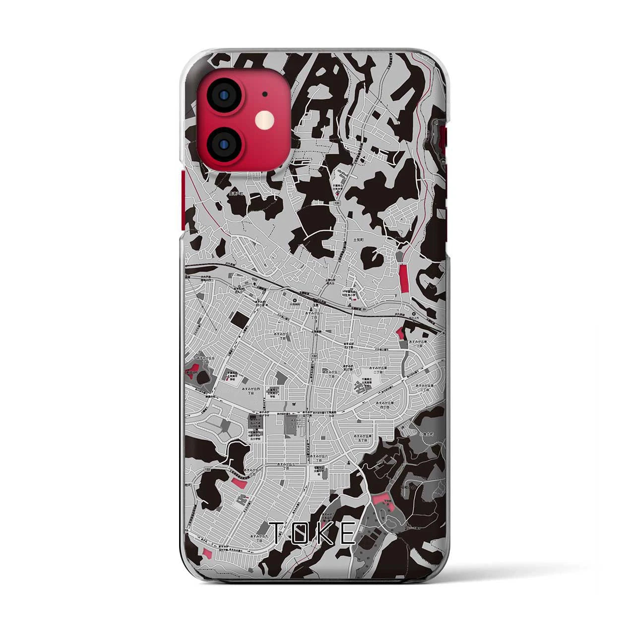 【土気(千葉県)】地図柄iPhoneケース(クリアタイプ)