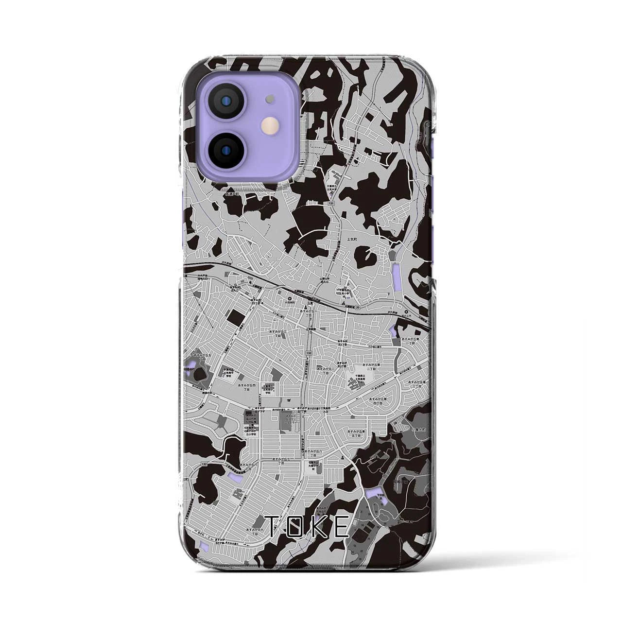 【土気(千葉県)】地図柄iPhoneケース(クリアタイプ)