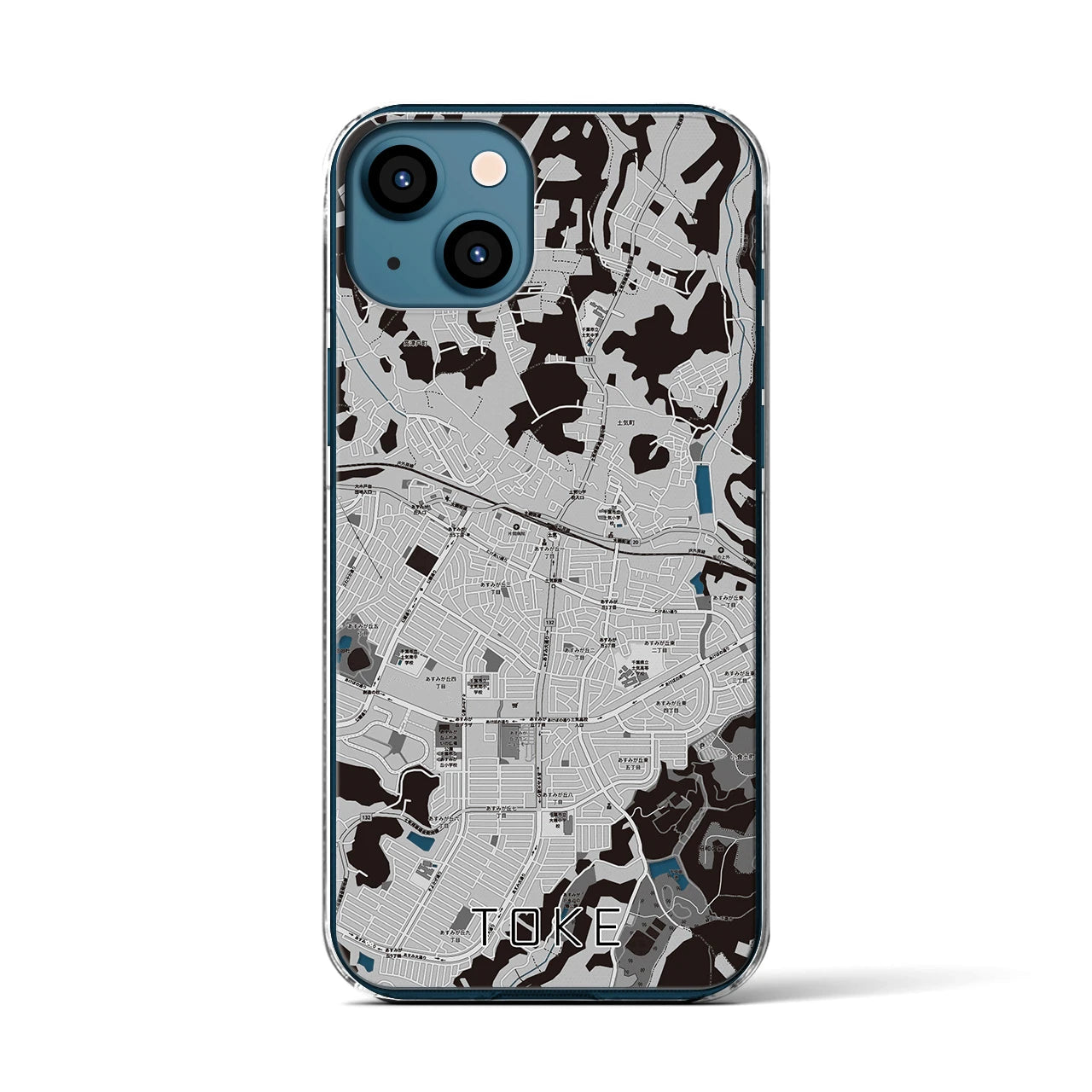 【土気(千葉県)】地図柄iPhoneケース(クリアタイプ)