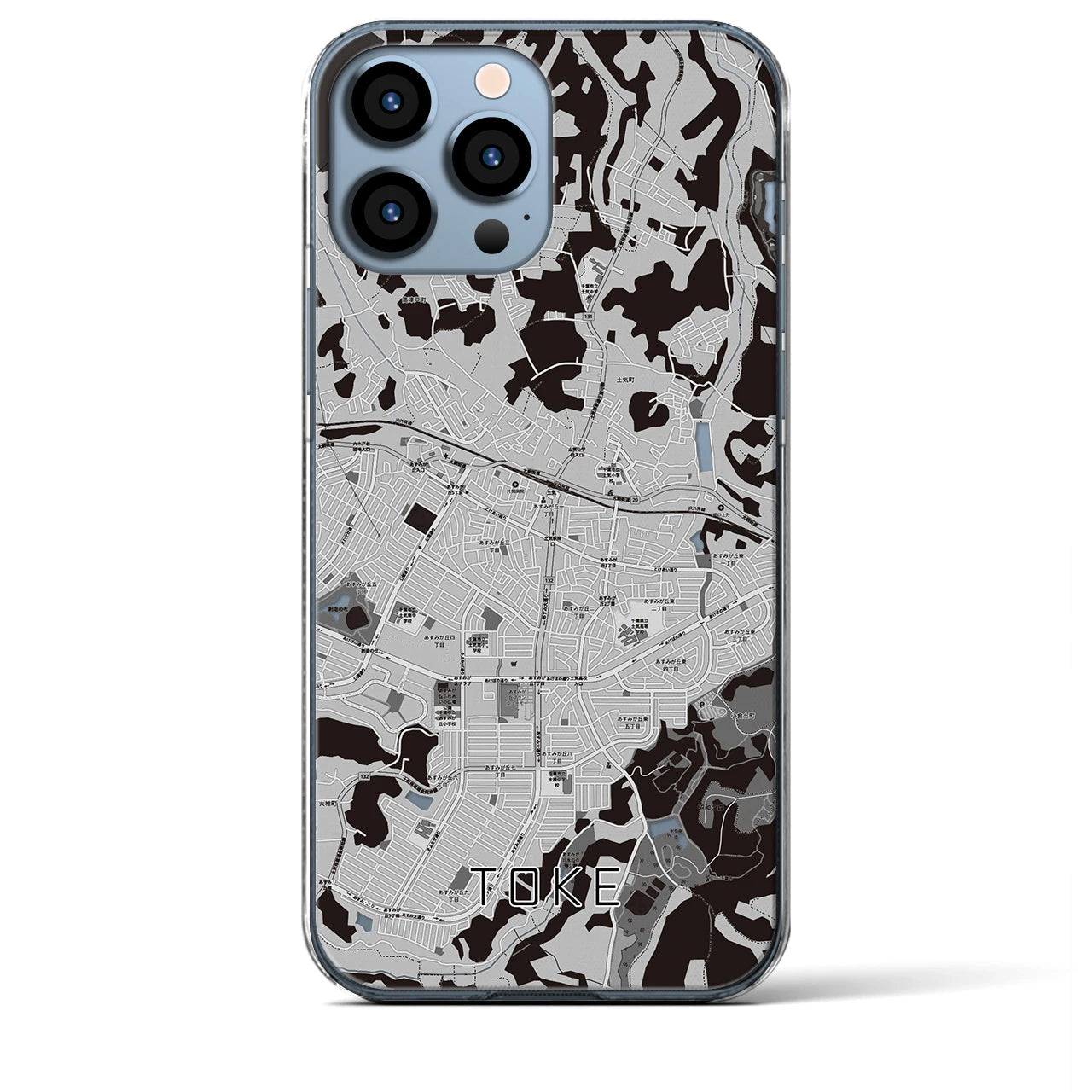 【土気(千葉県)】地図柄iPhoneケース(クリアタイプ)