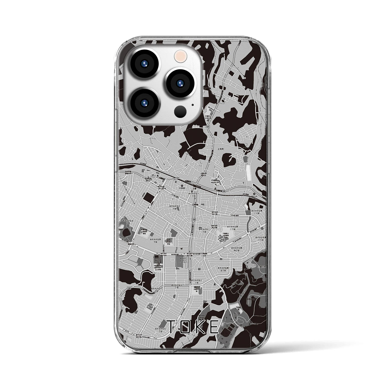 【土気(千葉県)】地図柄iPhoneケース(クリアタイプ)