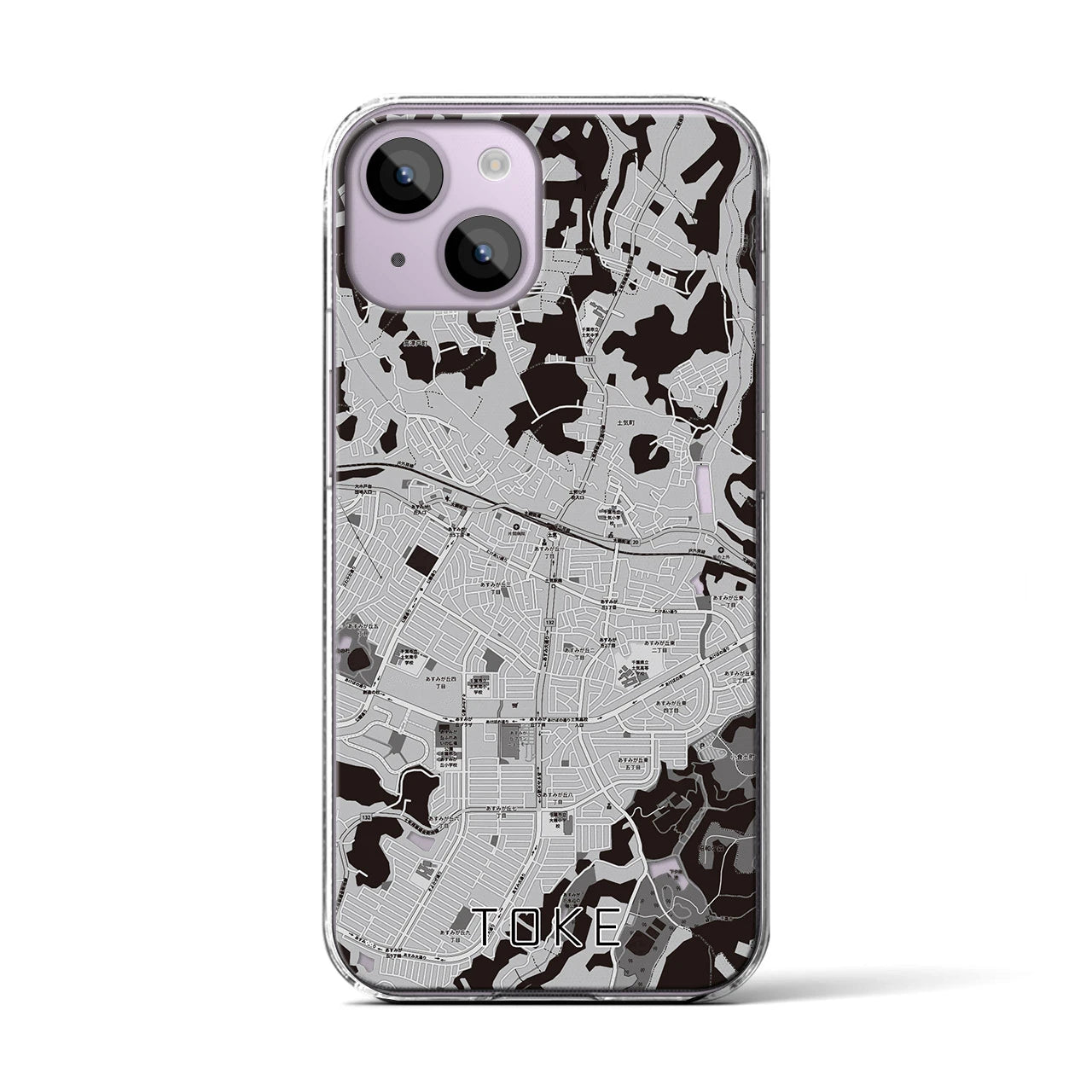 【土気(千葉県)】地図柄iPhoneケース(クリアタイプ)