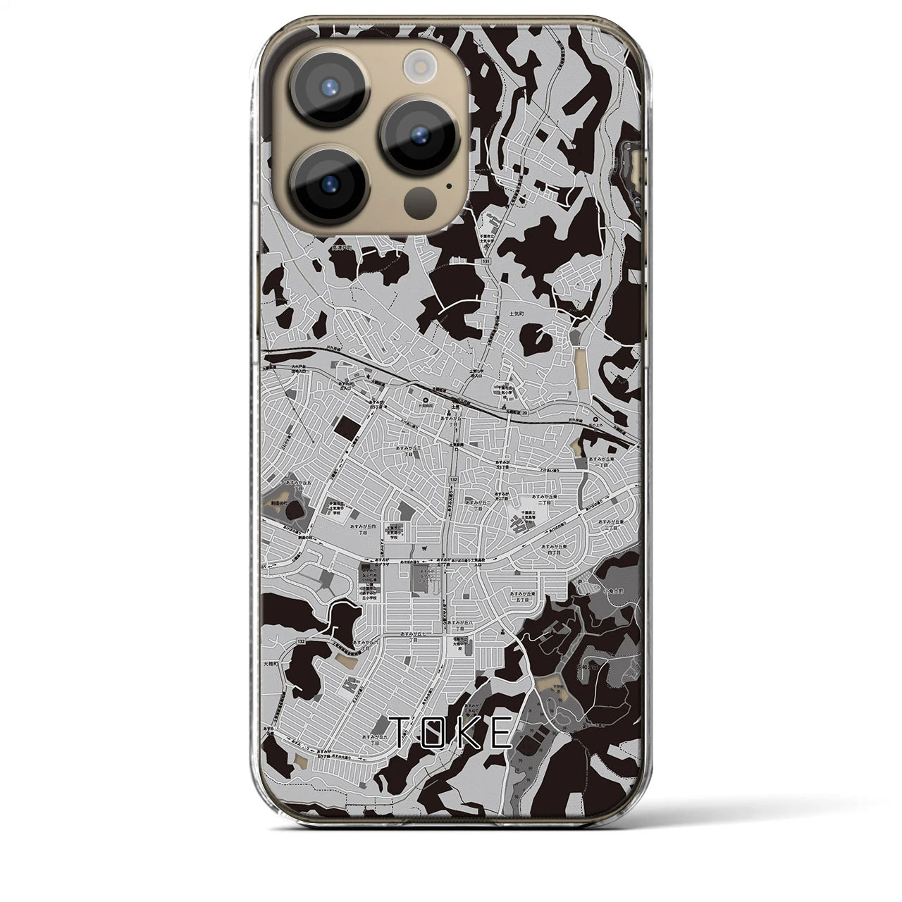 【土気(千葉県)】地図柄iPhoneケース(クリアタイプ)