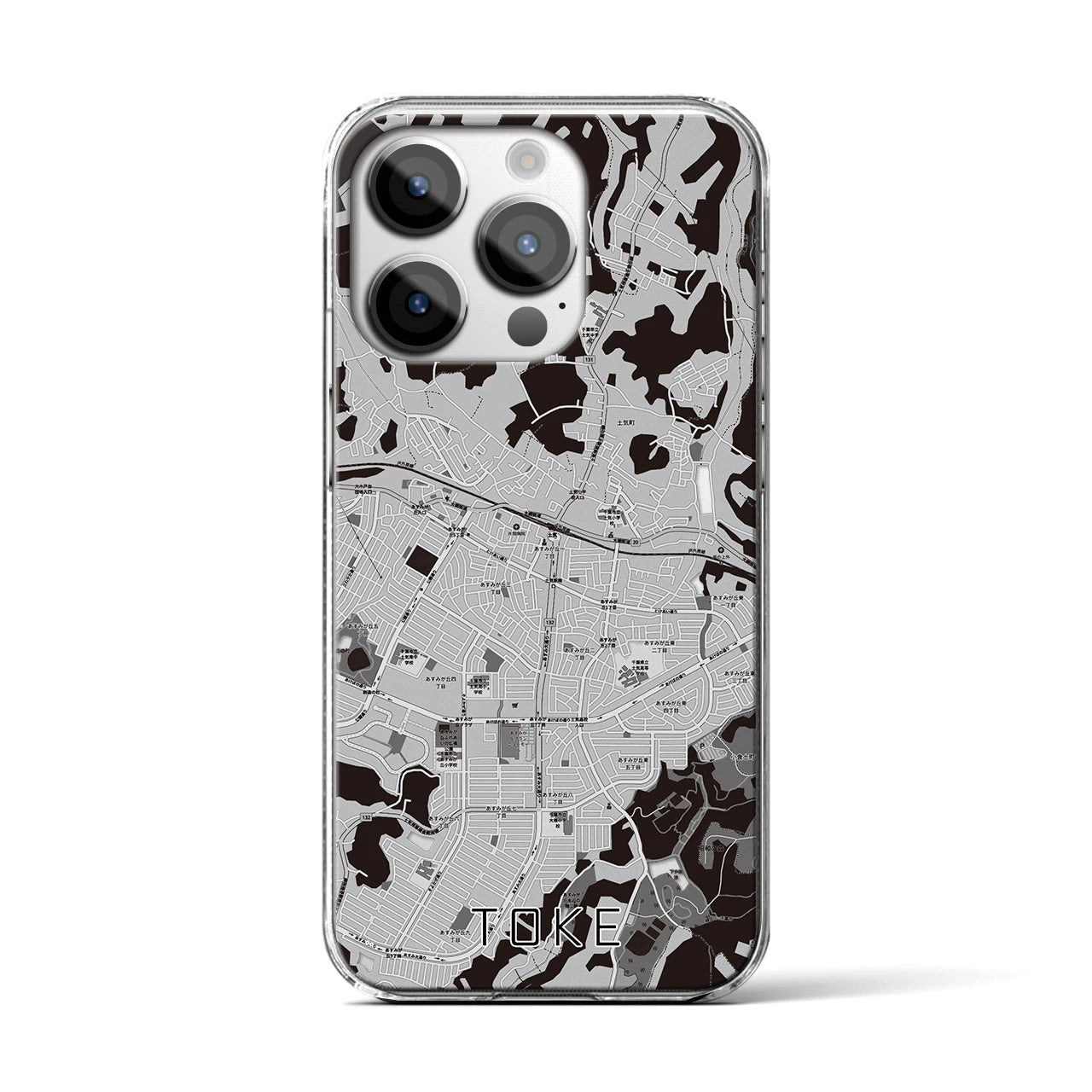 【土気(千葉県)】地図柄iPhoneケース(クリアタイプ)