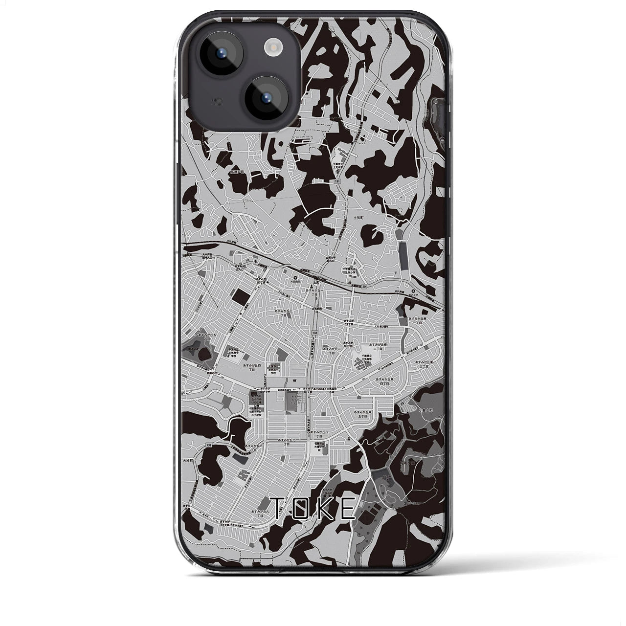 【土気(千葉県)】地図柄iPhoneケース(クリアタイプ)