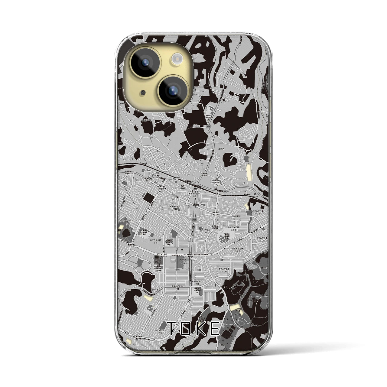 【土気(千葉県)】地図柄iPhoneケース(クリアタイプ)