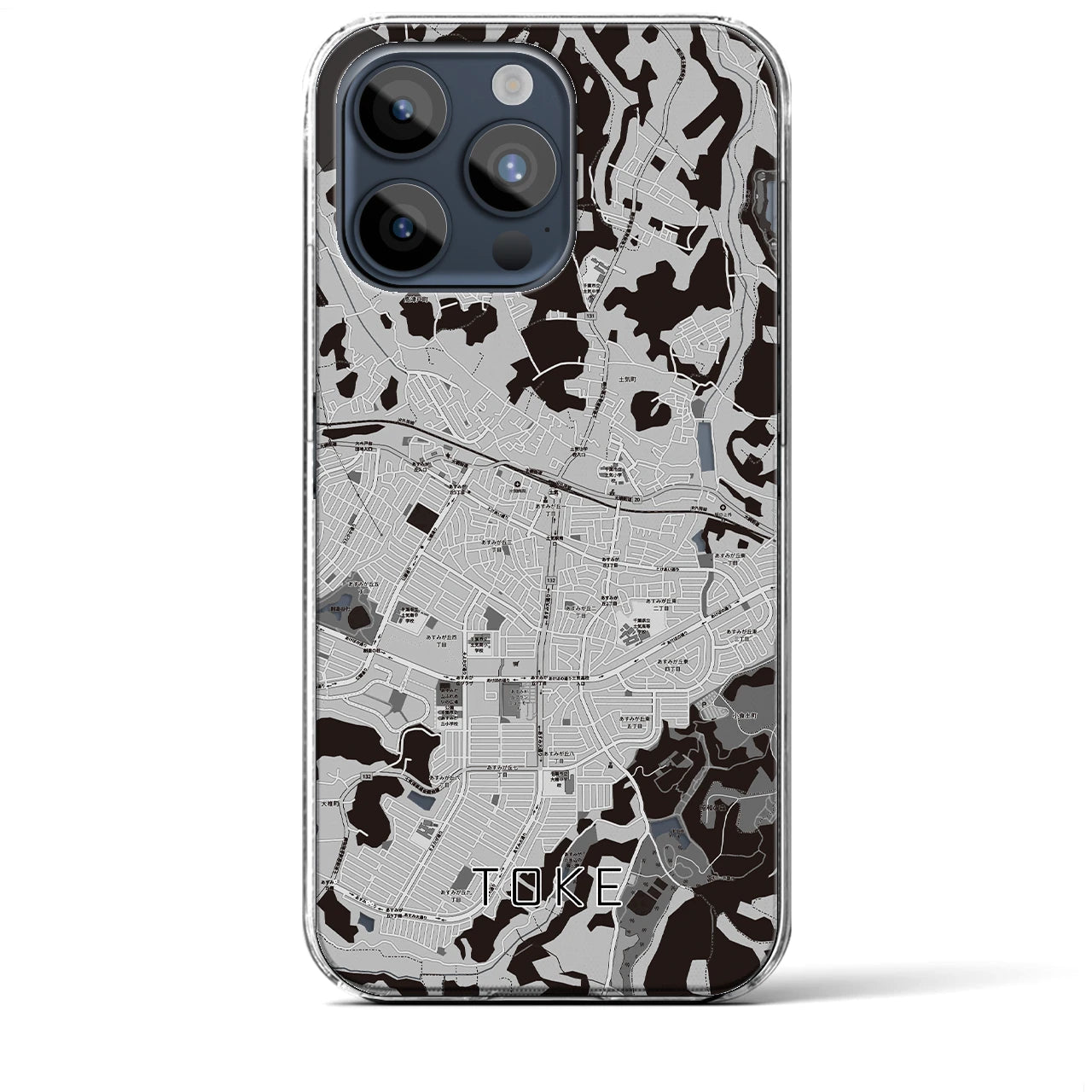 【土気(千葉県)】地図柄iPhoneケース(クリアタイプ)