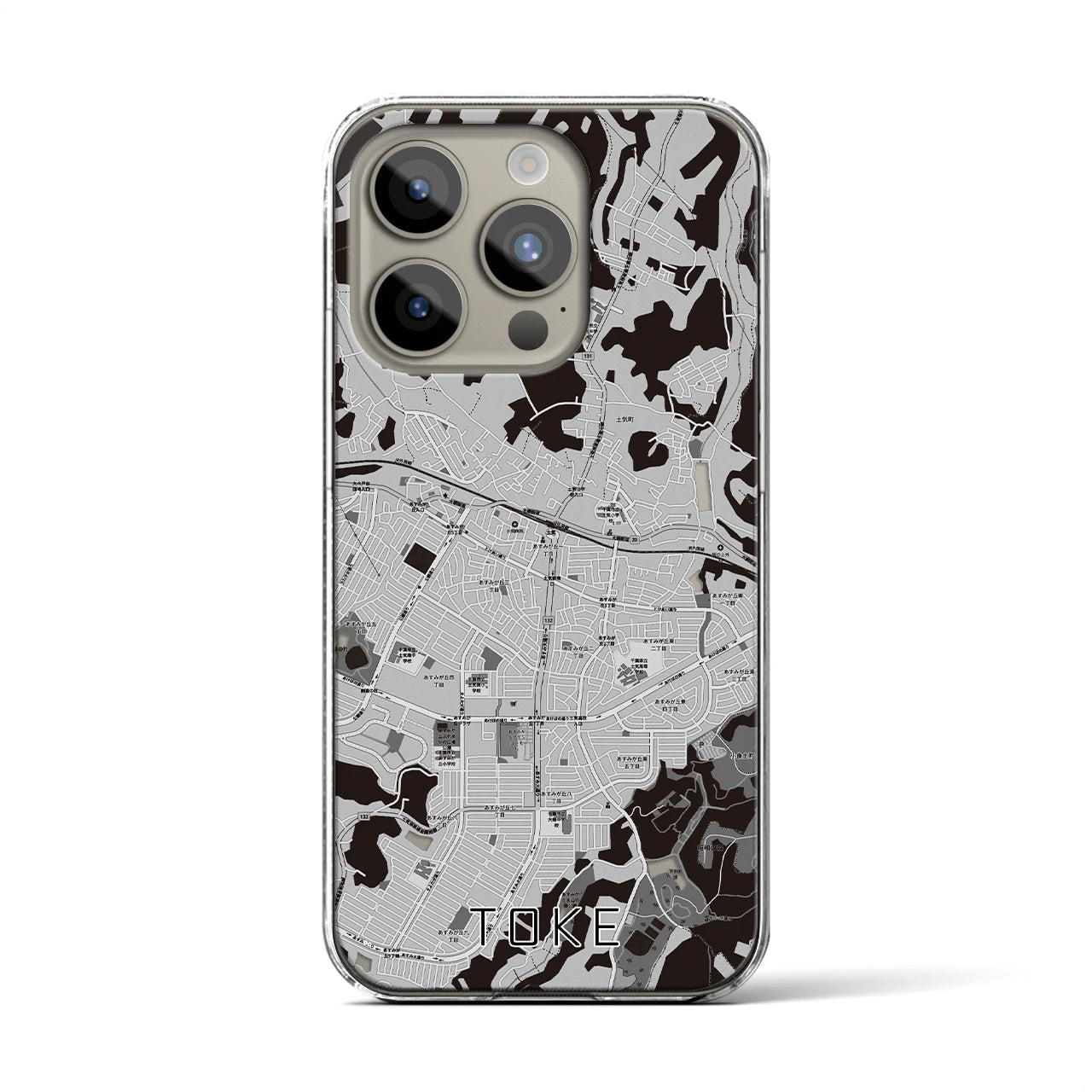 【土気(千葉県)】地図柄iPhoneケース(クリアタイプ)