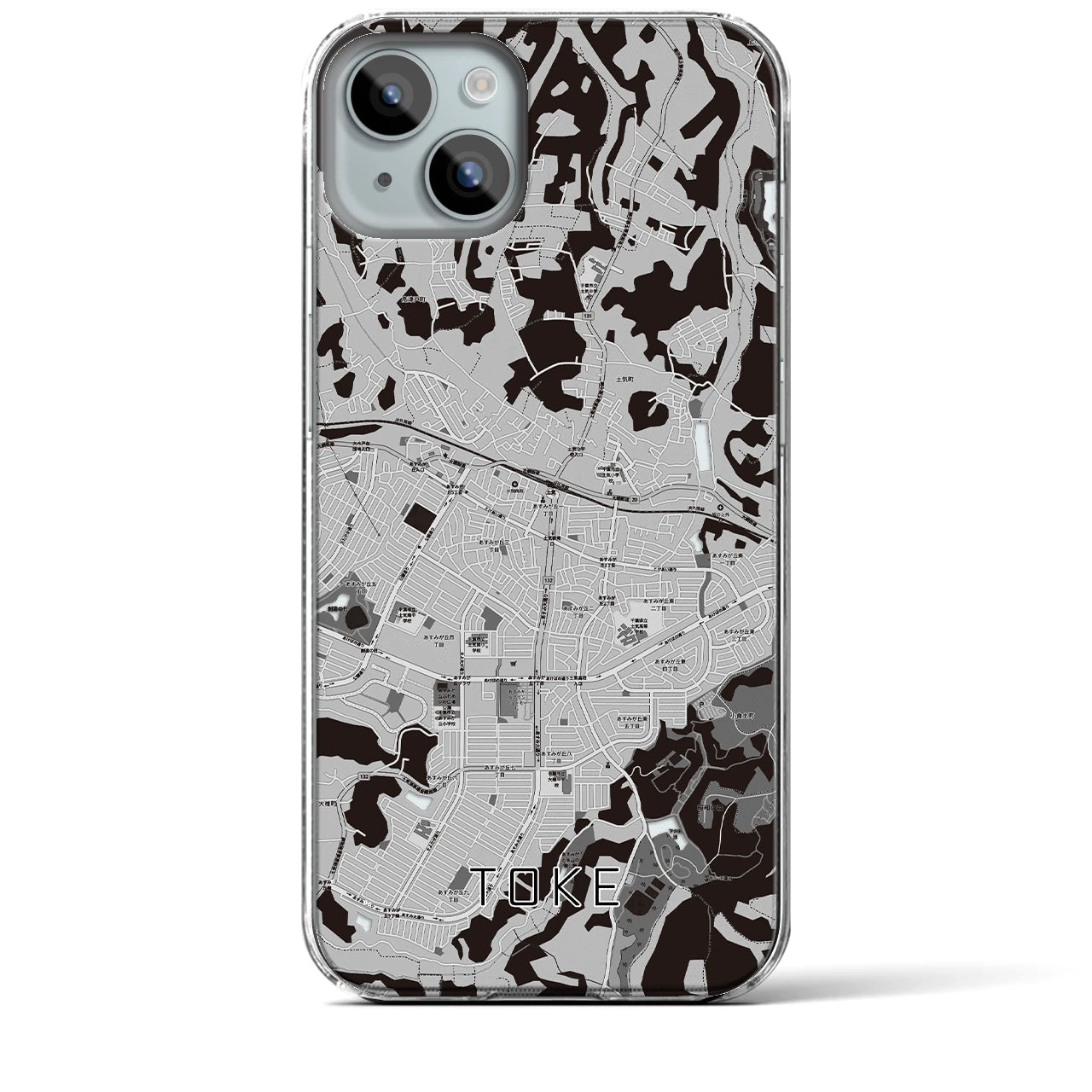 【土気(千葉県)】地図柄iPhoneケース(クリアタイプ)