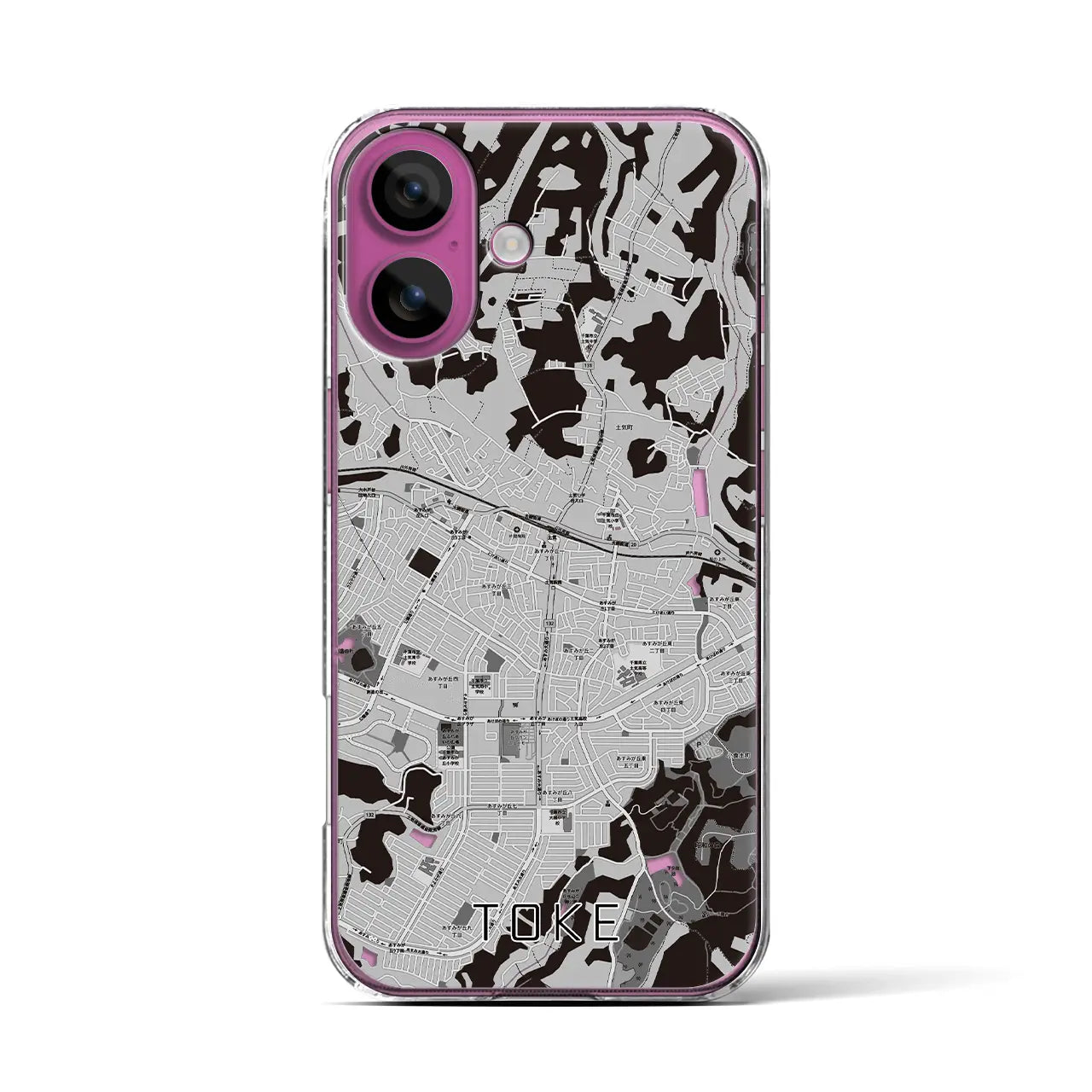 【土気(千葉県)】地図柄iPhoneケース(クリアタイプ)