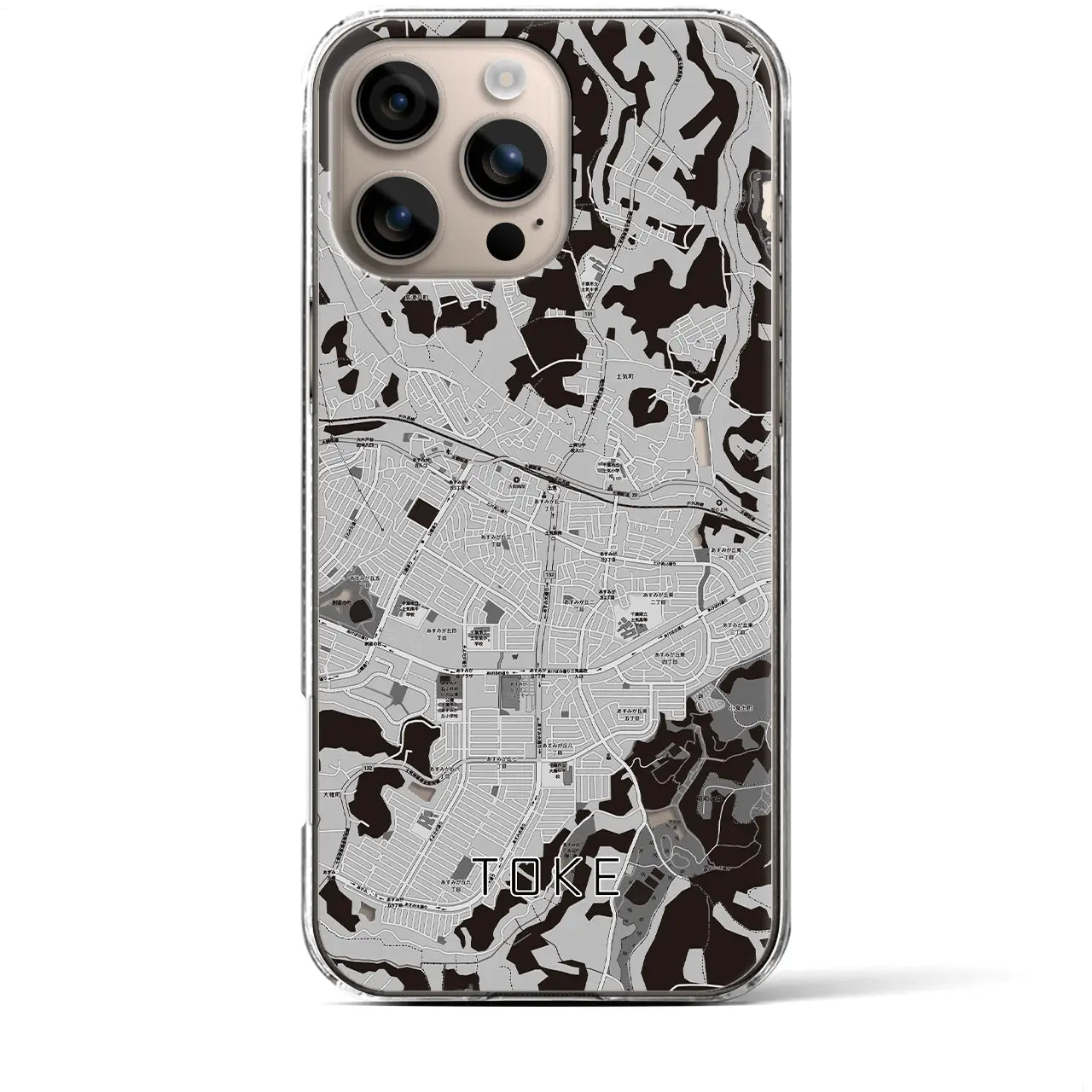 【土気(千葉県)】地図柄iPhoneケース(クリアタイプ)