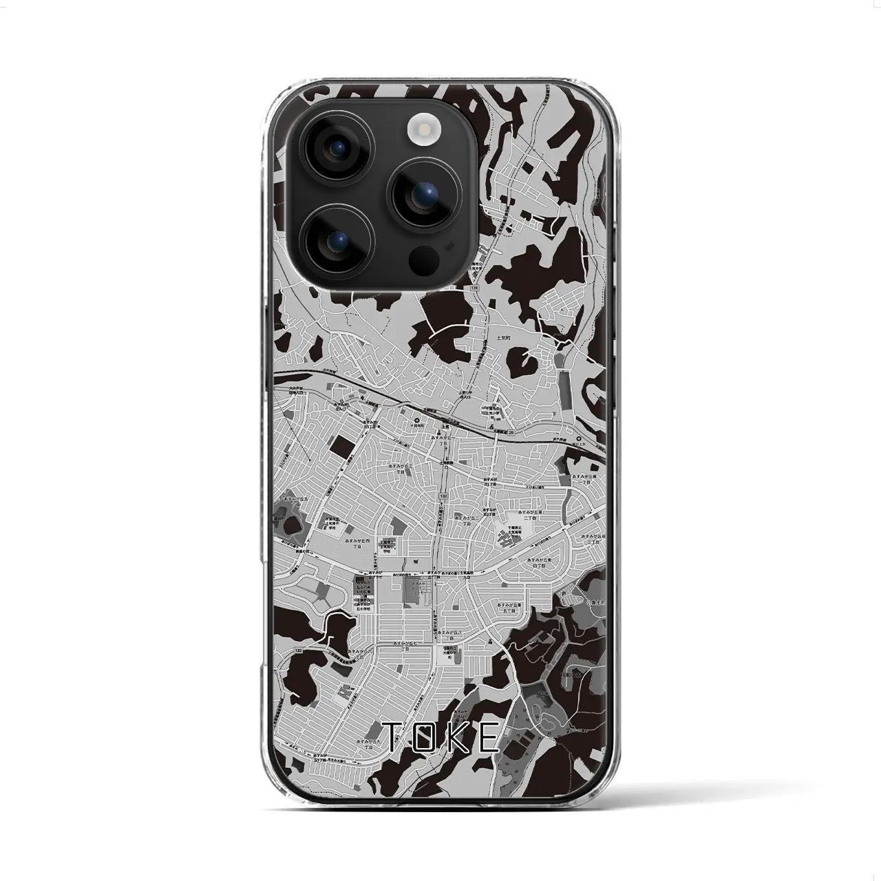 【土気(千葉県)】地図柄iPhoneケース(クリアタイプ)