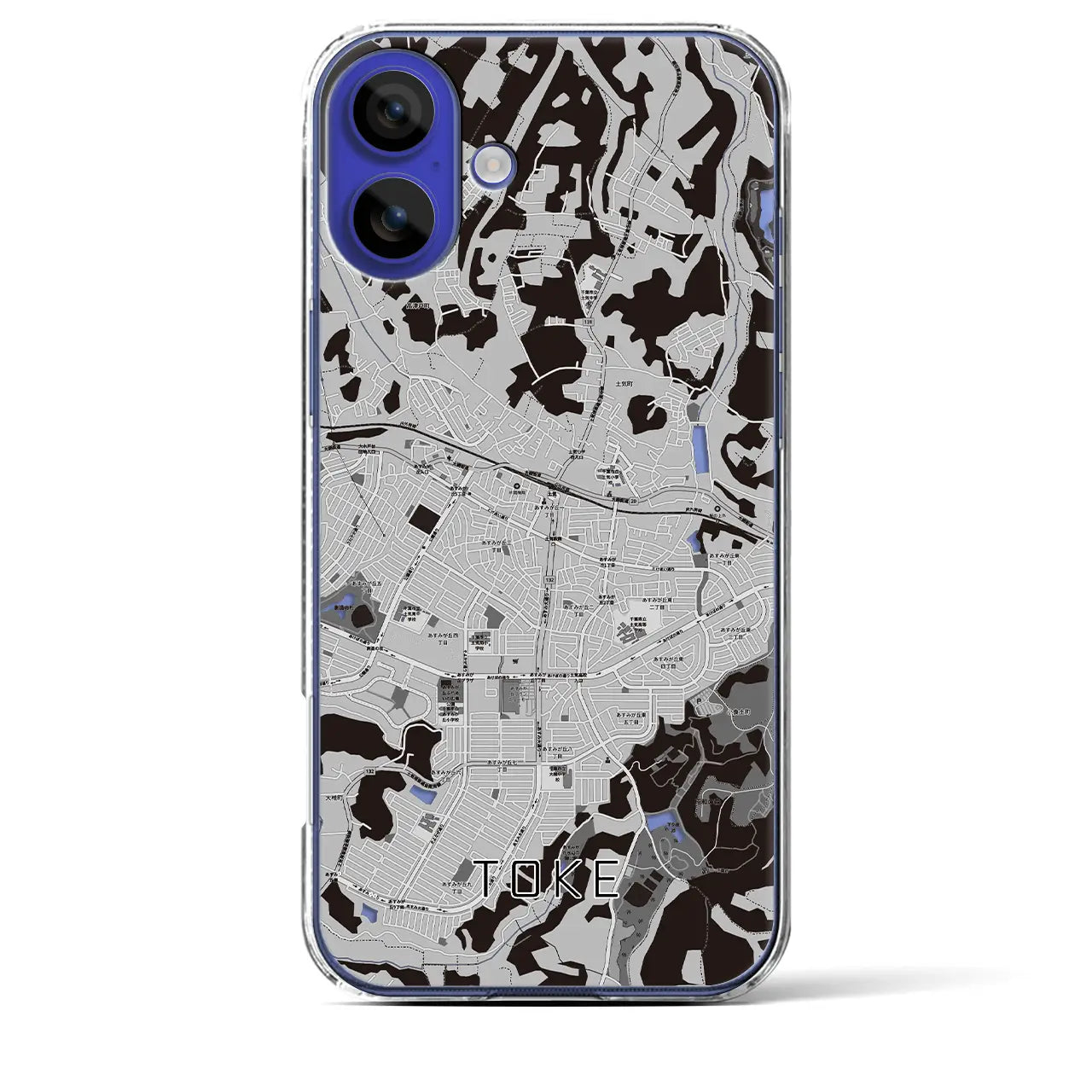 【土気(千葉県)】地図柄iPhoneケース(クリアタイプ)