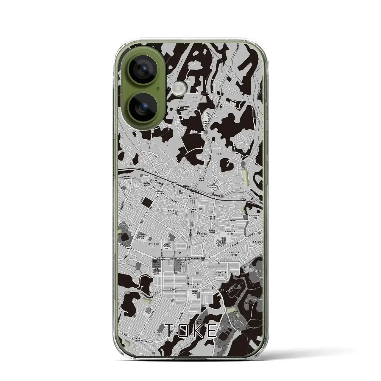 【土気(千葉県)】地図柄iPhoneケース(クリアタイプ)