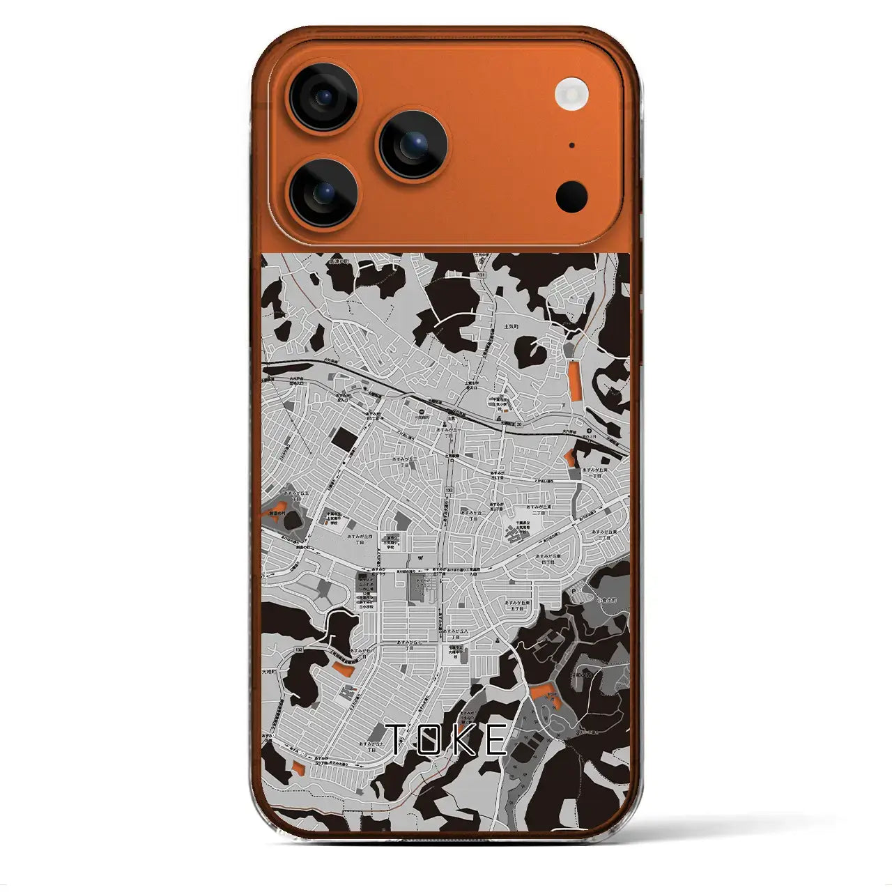 【土気(千葉県)】地図柄iPhoneケース(クリアタイプ)